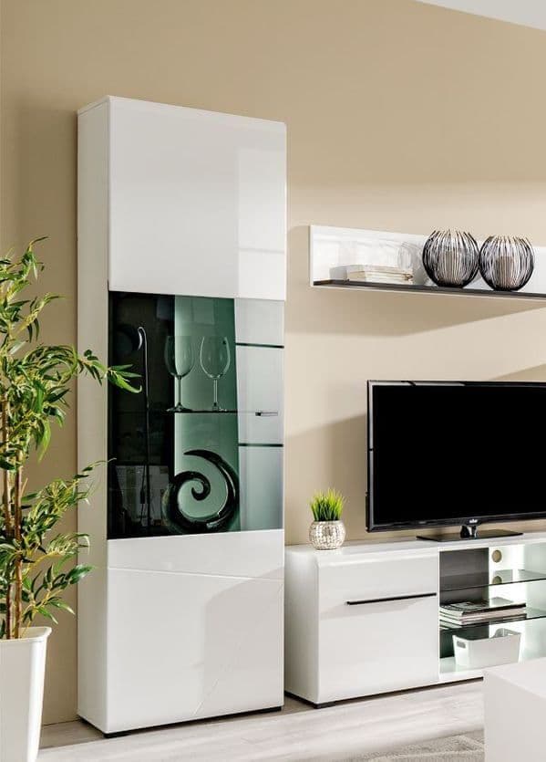 White Tall Display Cabinet