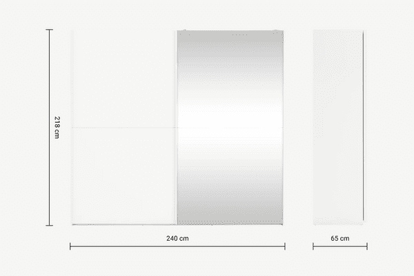 White 240cm Sliding Door Wardrobe