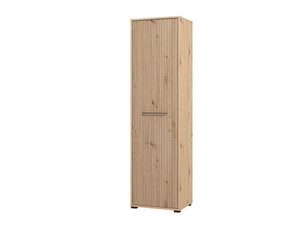 Slatted Artisan Oak Effect Slim Wardrobe