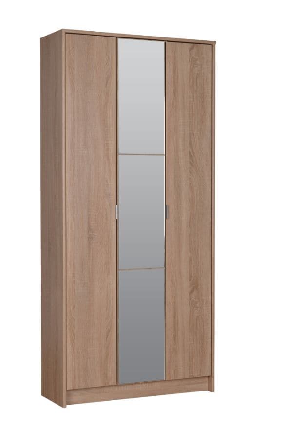 Oak Slim Tall Wardrobe with mirrored Door