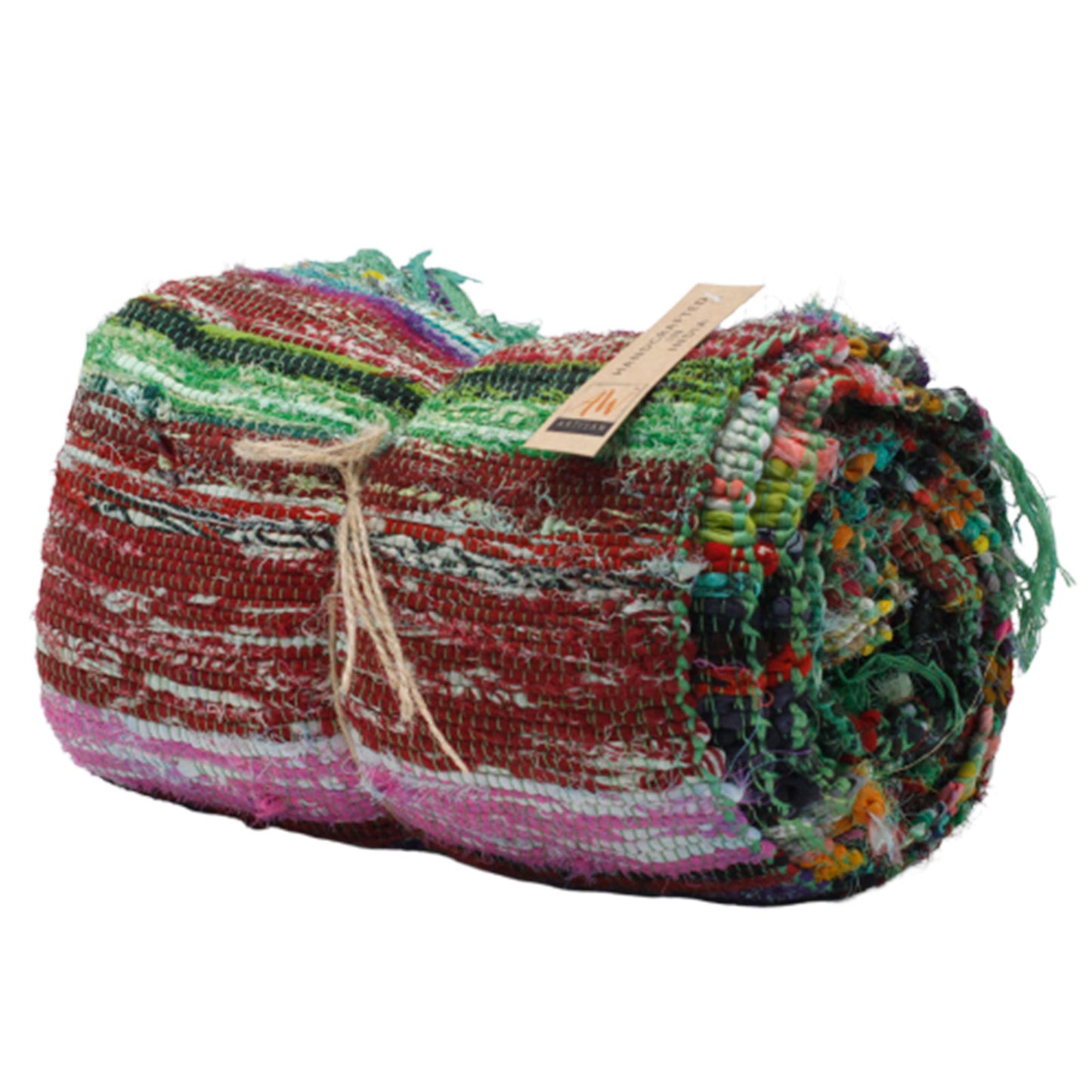 Indian Rag Rug 151 x 90cm Luxury - Green