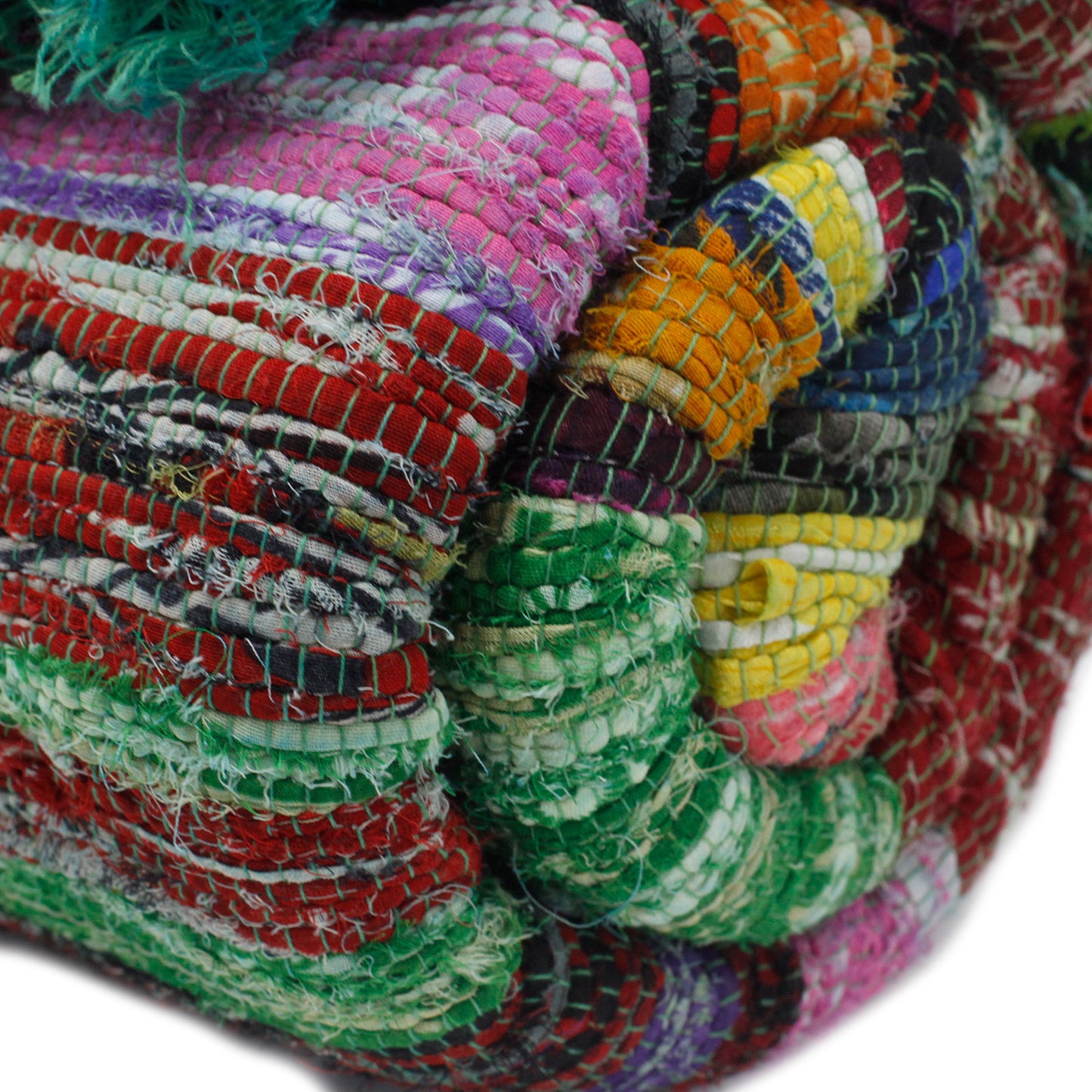 Indian Rag Rug 151 x 90cm Luxury - Green