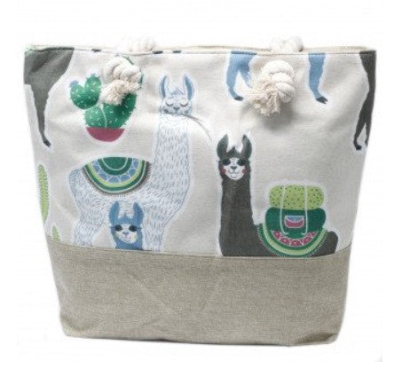 Llamas Rope Handle Hand Bag