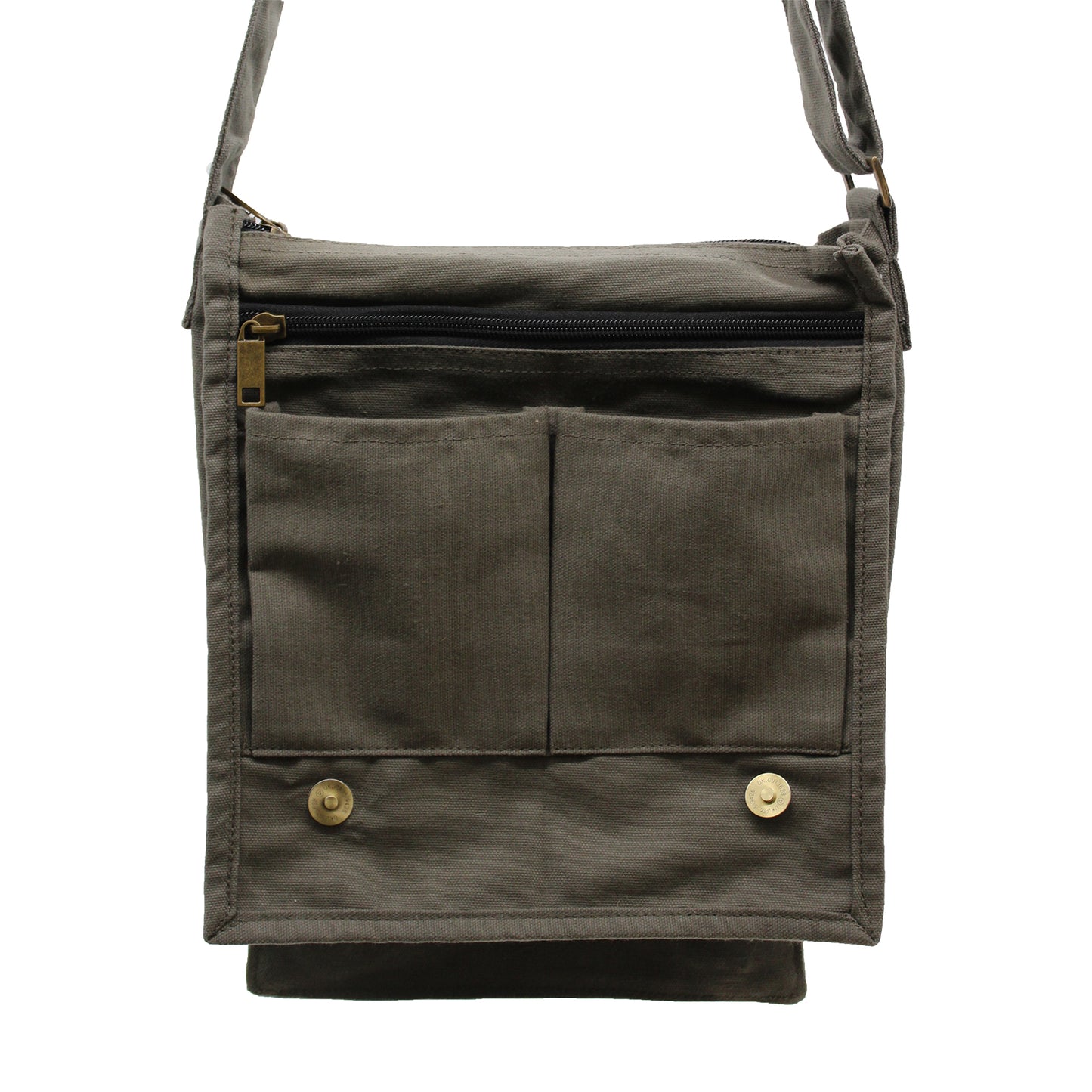 Cotton Canvas Messanger Bag - Graphite