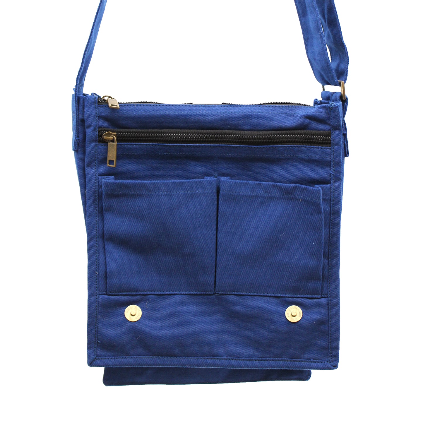 Cotton Canvas Messanger Bag - Navy Blue