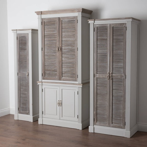 BLANC - Tall Cabinet With Louvered Doors