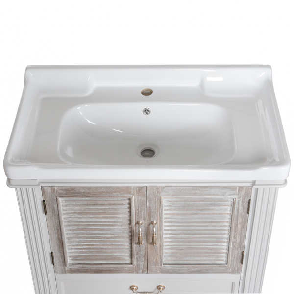 BLANC - Vanity Sink Unit With Louvered Doors