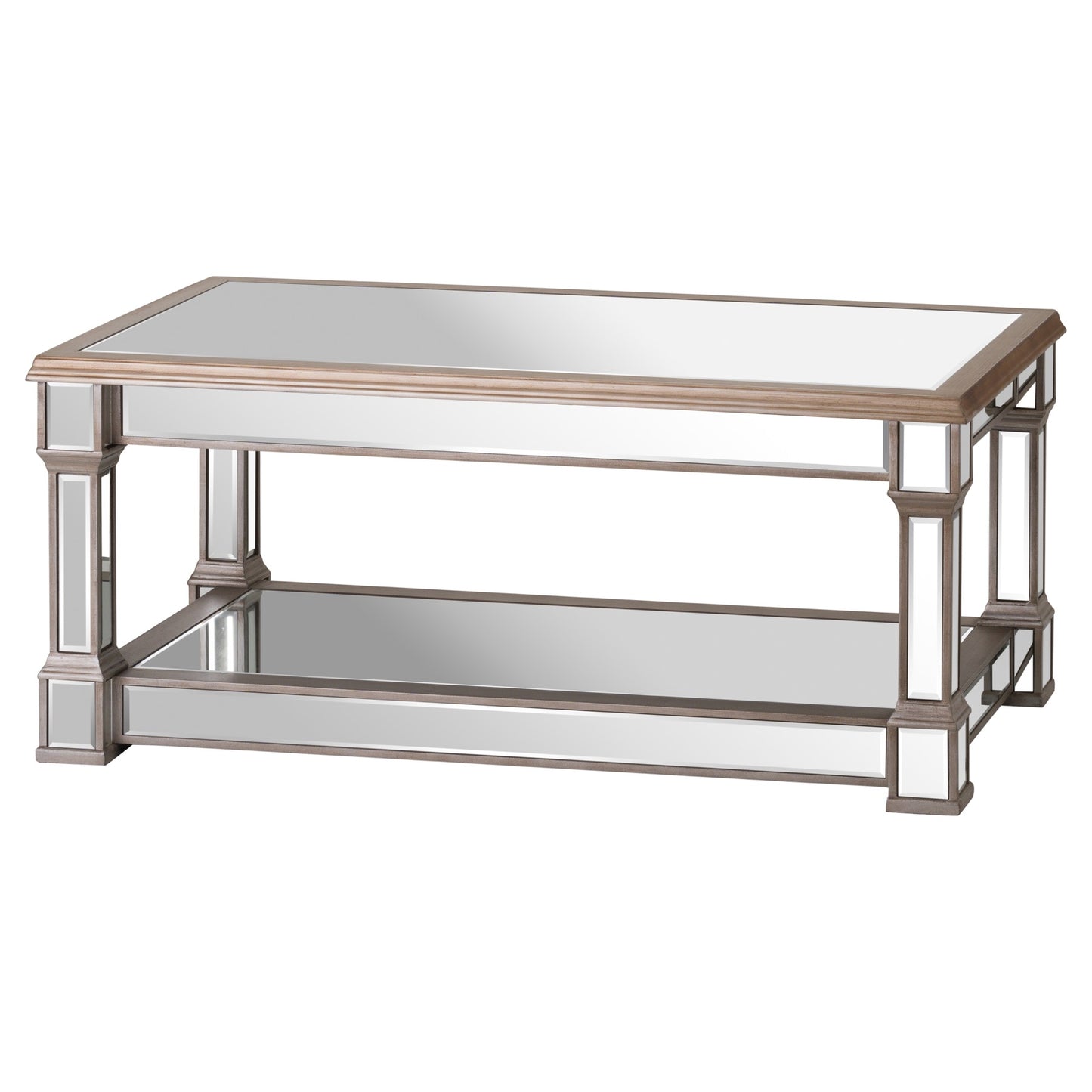 Rectangular Mirrored Display Coffee Table
