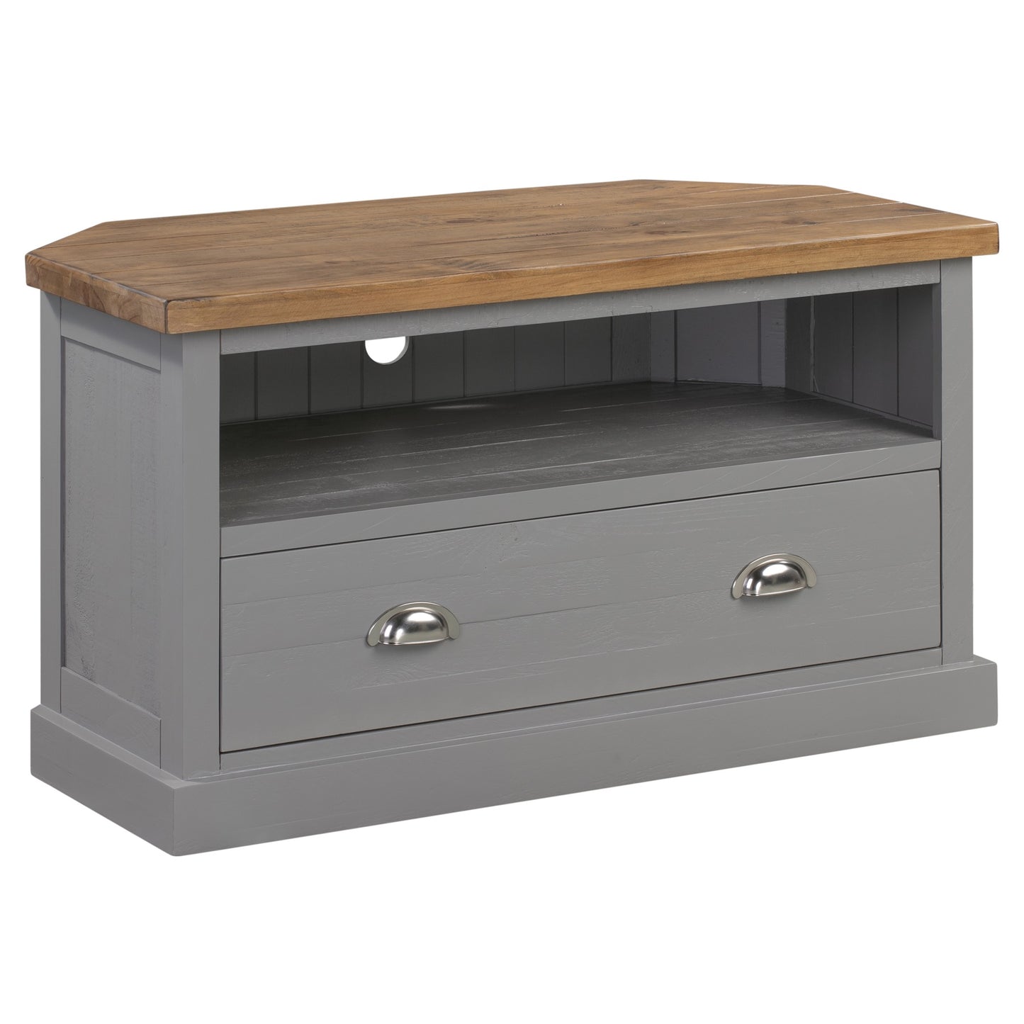 Grey Painted Corner TV Unit