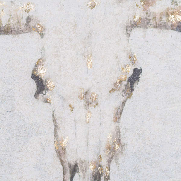 Bull On Cement Board Art With Frame