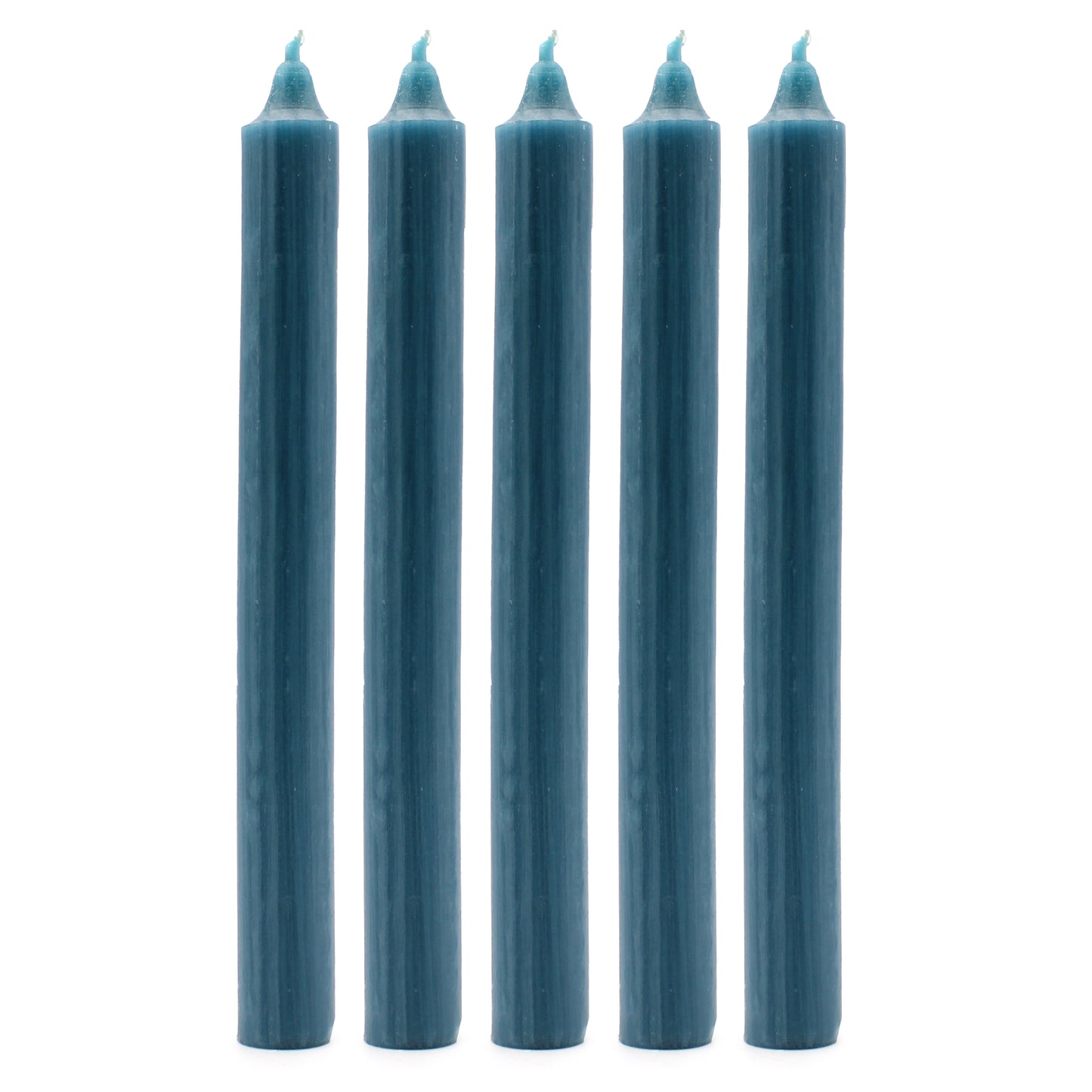 Solid Colour Dinner Candles - Rustic Teal - Pack of 5