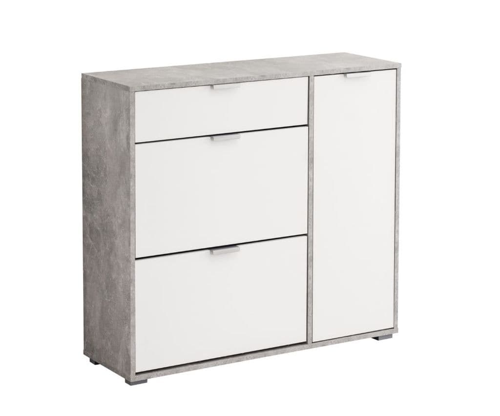 Grey and White Shoe Cabinet