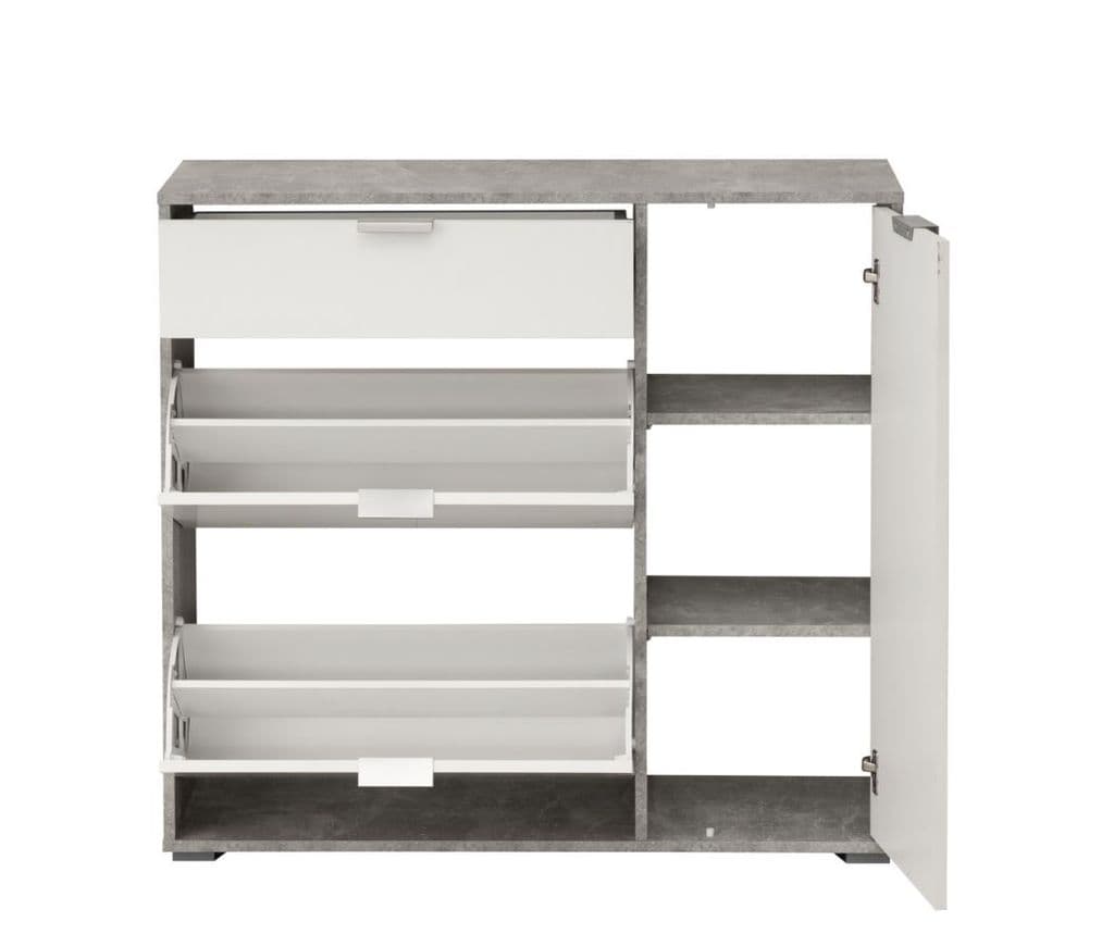 Grey and White Shoe Cabinet