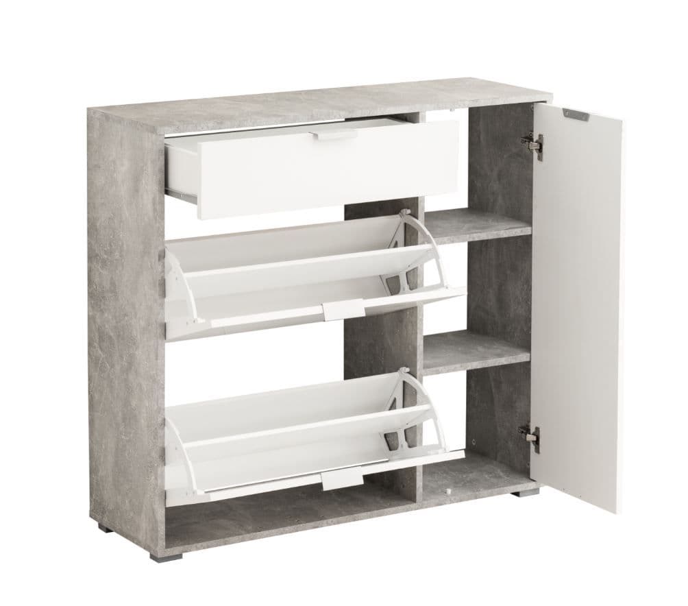 Grey and White Shoe Cabinet