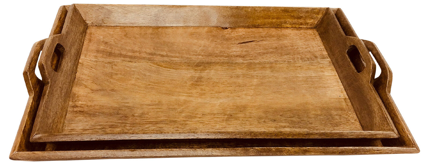 Wooden Tray Set Of 2