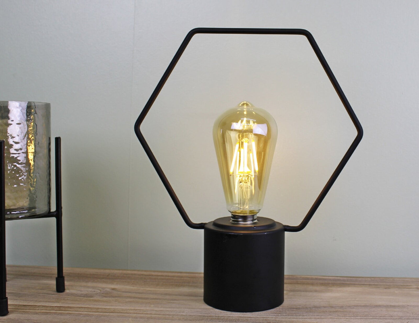Free Standing Hexagonal Wire Lamp