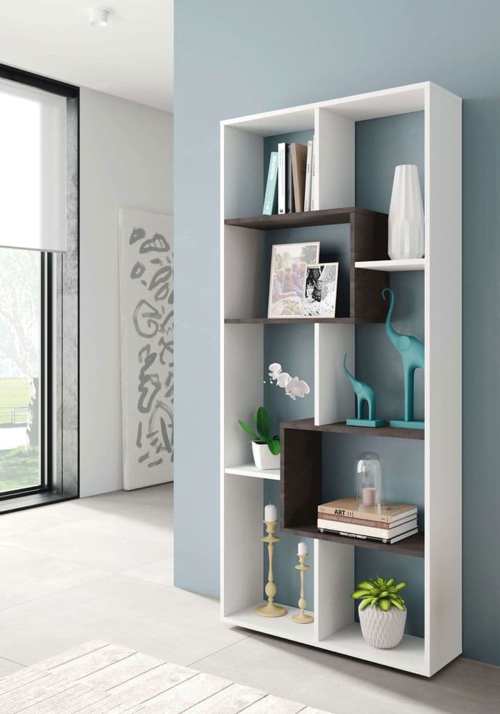 White And Dark Brown Bookcase