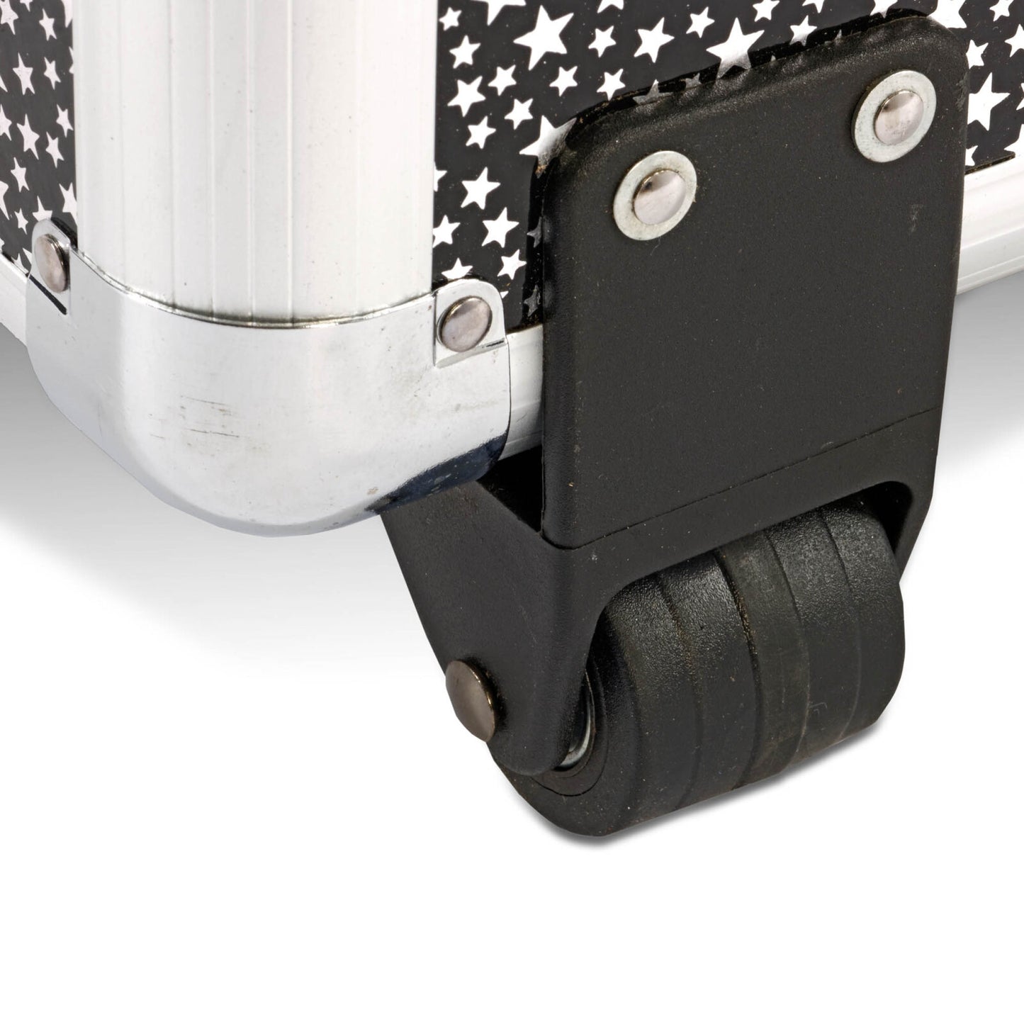 Beautician Makeup Trolley Box Black Silver Stars