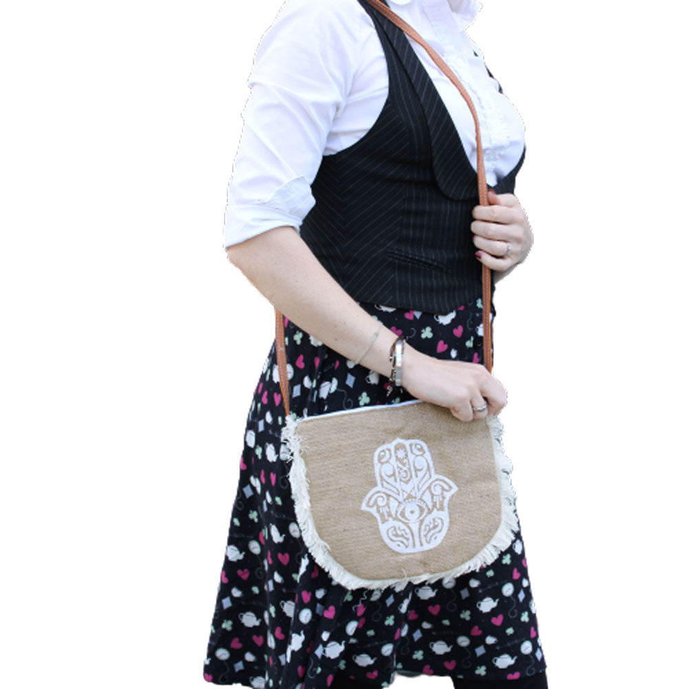 Fringe Bag - Hamsa Print