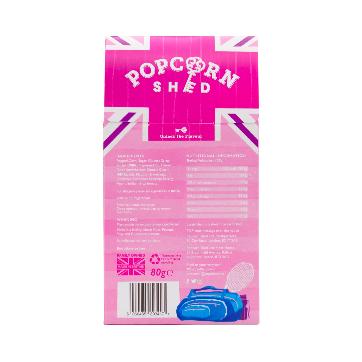 Popcorn Shed Strawberries & Cream Gourmet Popcorn Shed (80g)