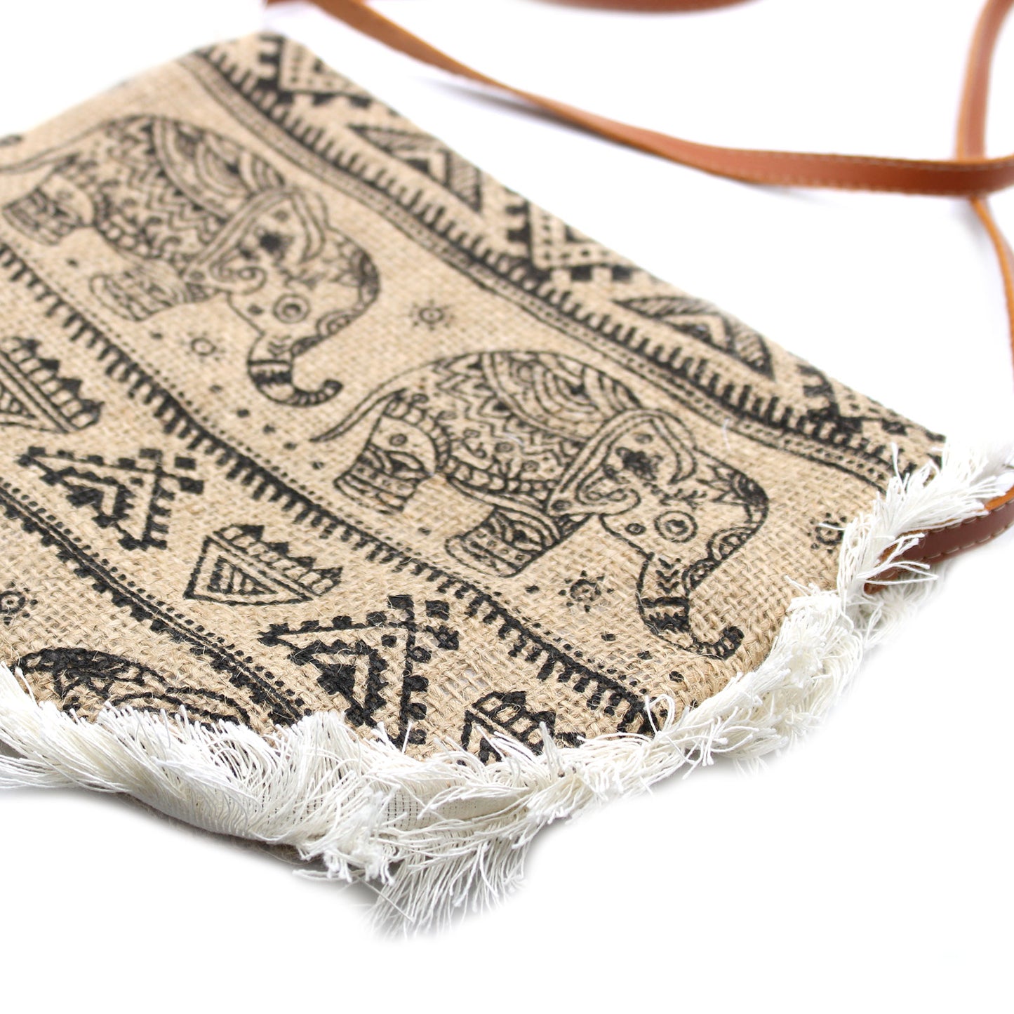 Fringe Bag - Tribal Elephant Print