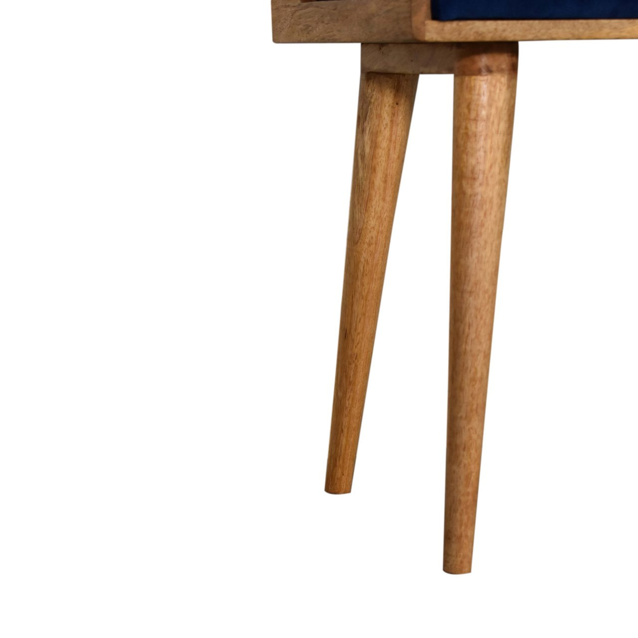 Royal Blue Velvet Tray Style Footstool