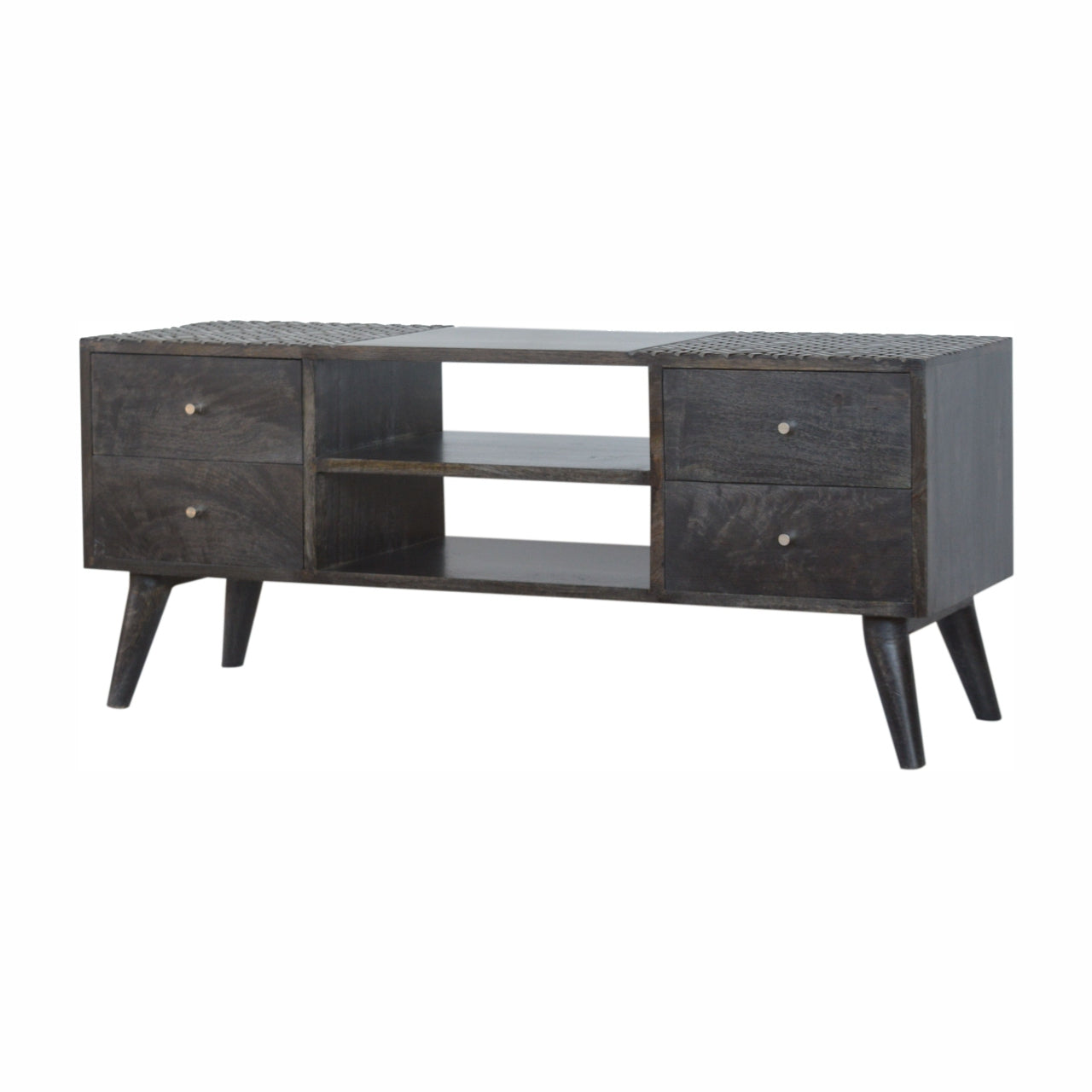Ash Black Four Drawer Media Unit