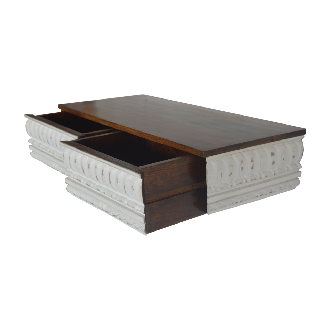 PEARL - Mango Wood Pale Acid Wash Wall Mounted Media Unit