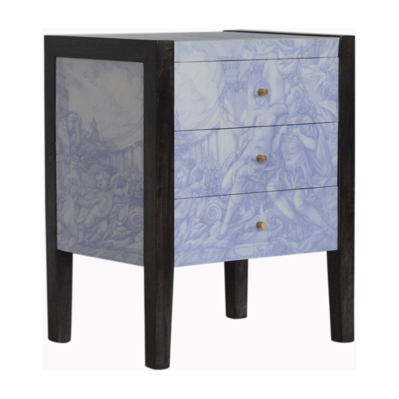 APOLLO - Three Drawer Mango Wood Ancient Greek Style Bedside