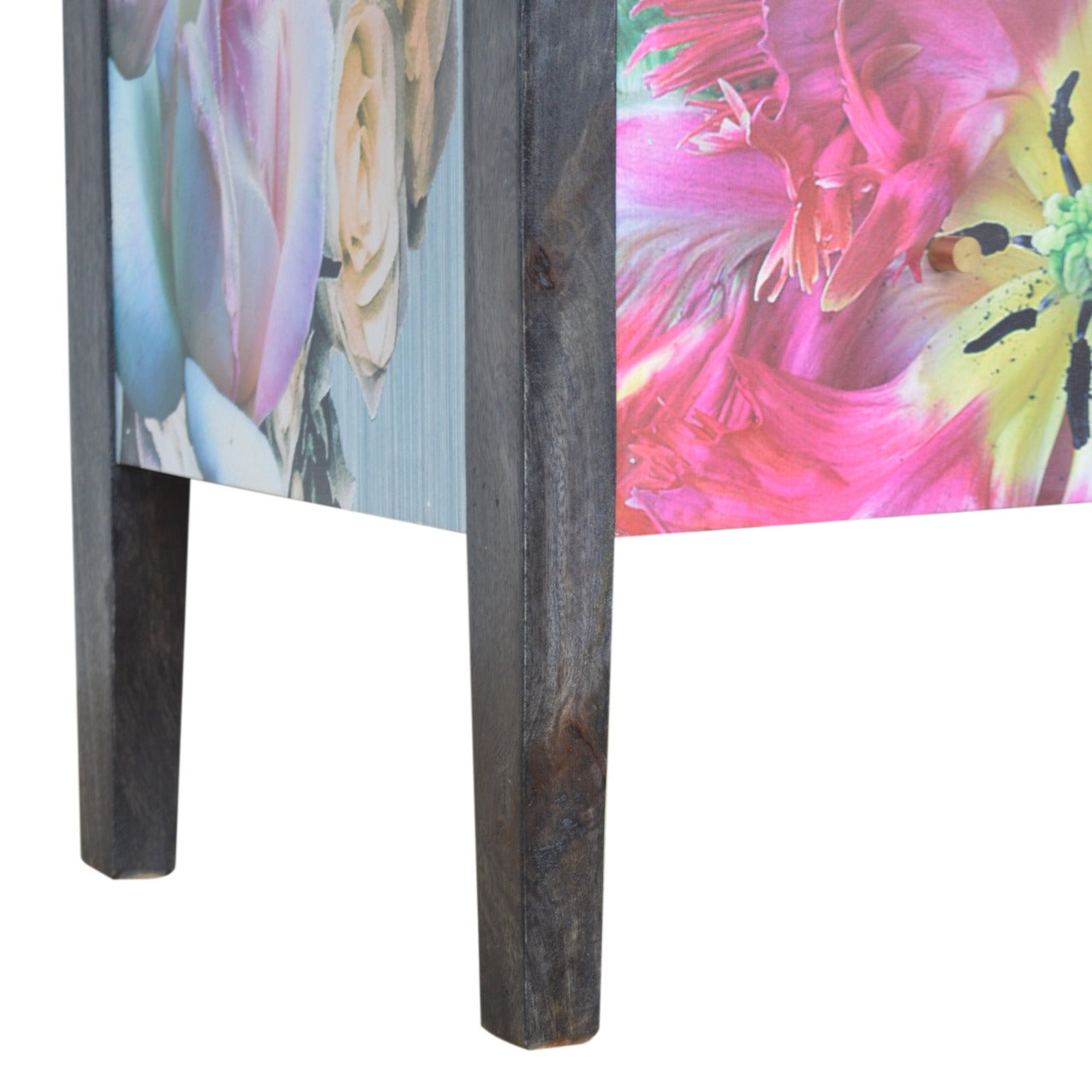MONTAGE - Three Drawer Mango Wood Floral Chest