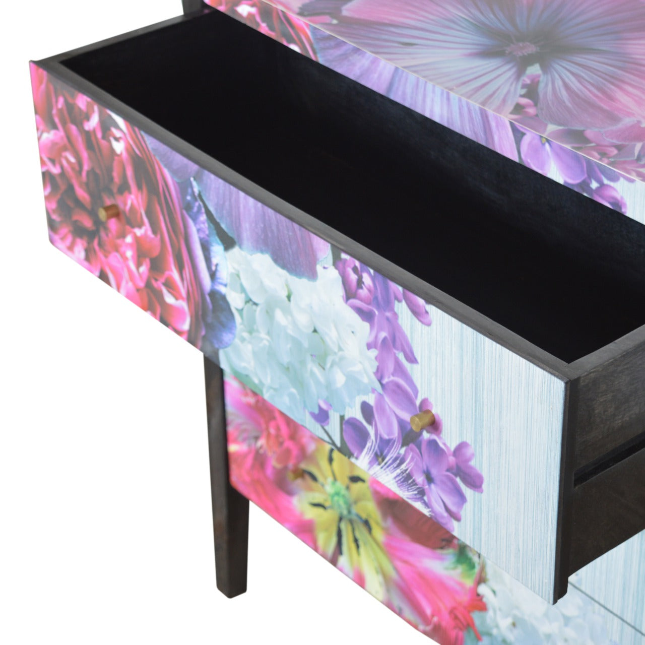 MONTAGE - Three Drawer Mango Wood Floral Chest