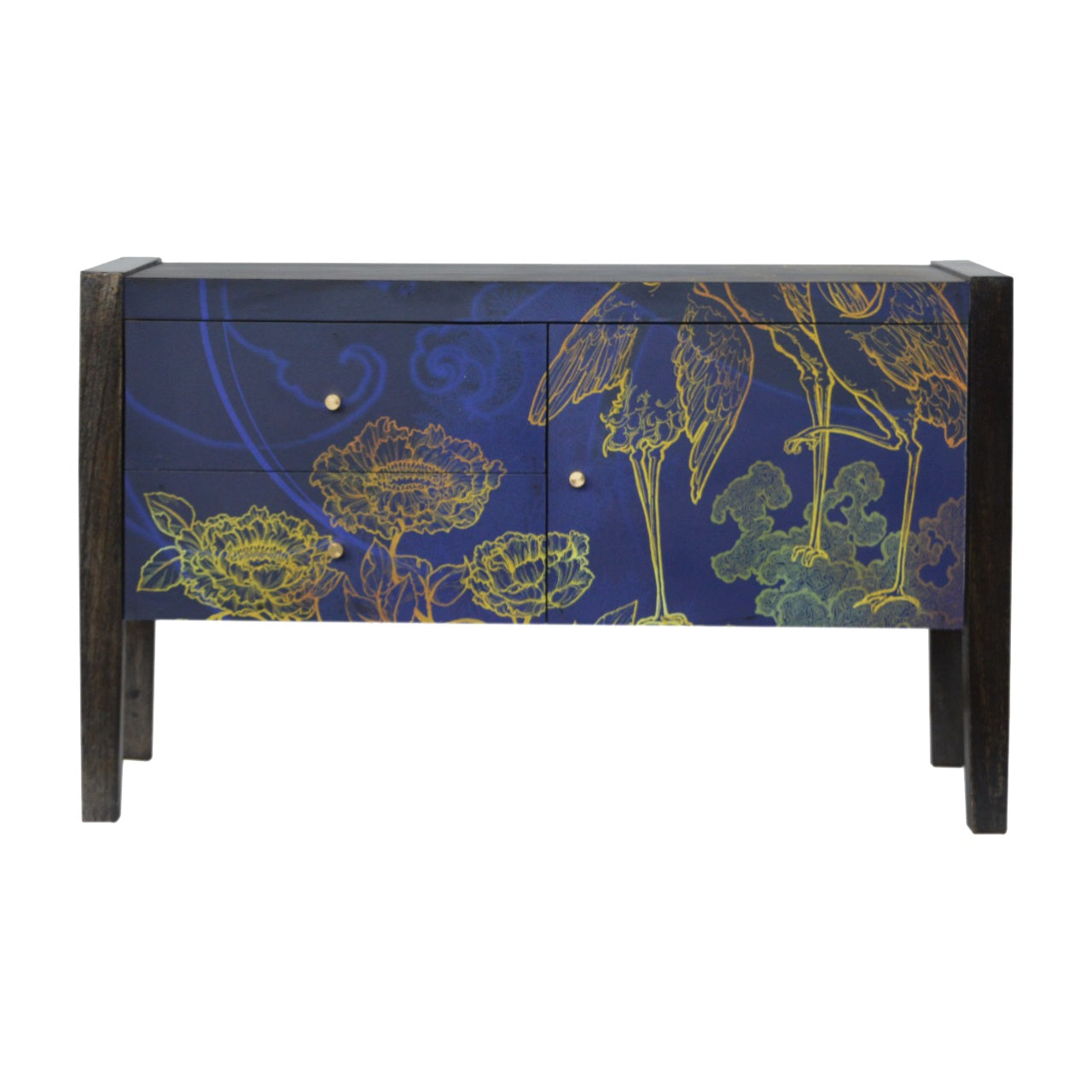 Mango Wood Midnight Blue Print Media Unit