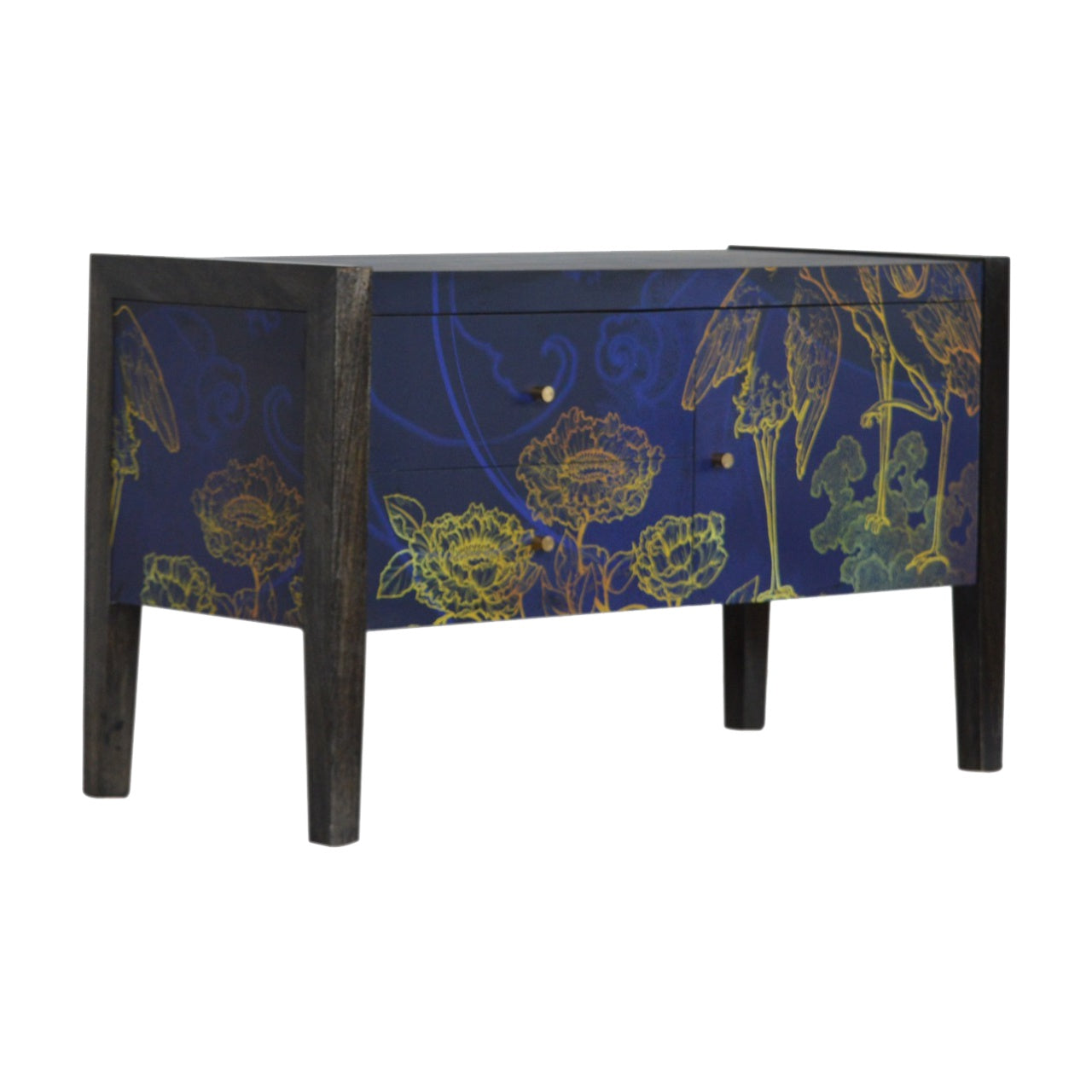 Mango Wood Midnight Blue Print Media Unit