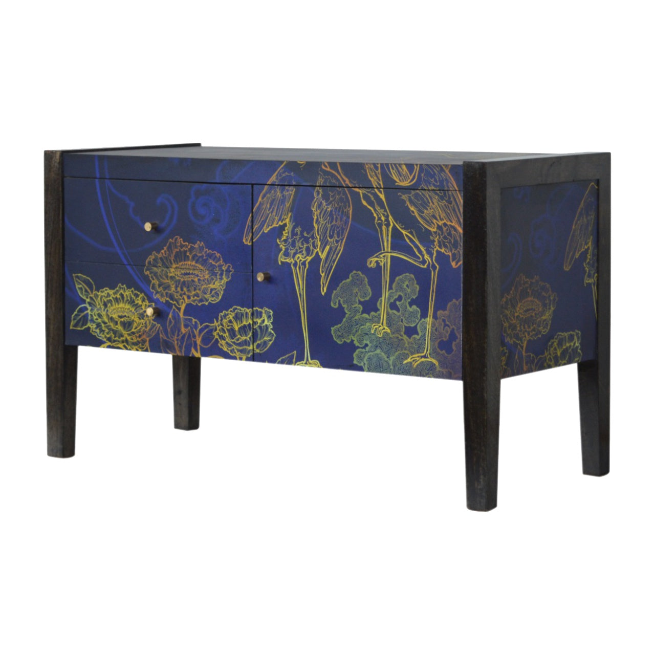 Mango Wood Midnight Blue Print Media Unit
