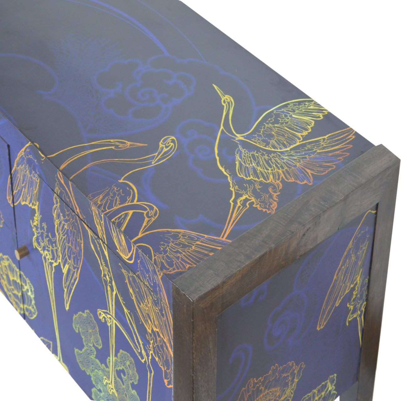 Mango Wood Midnight Blue Print Media Unit