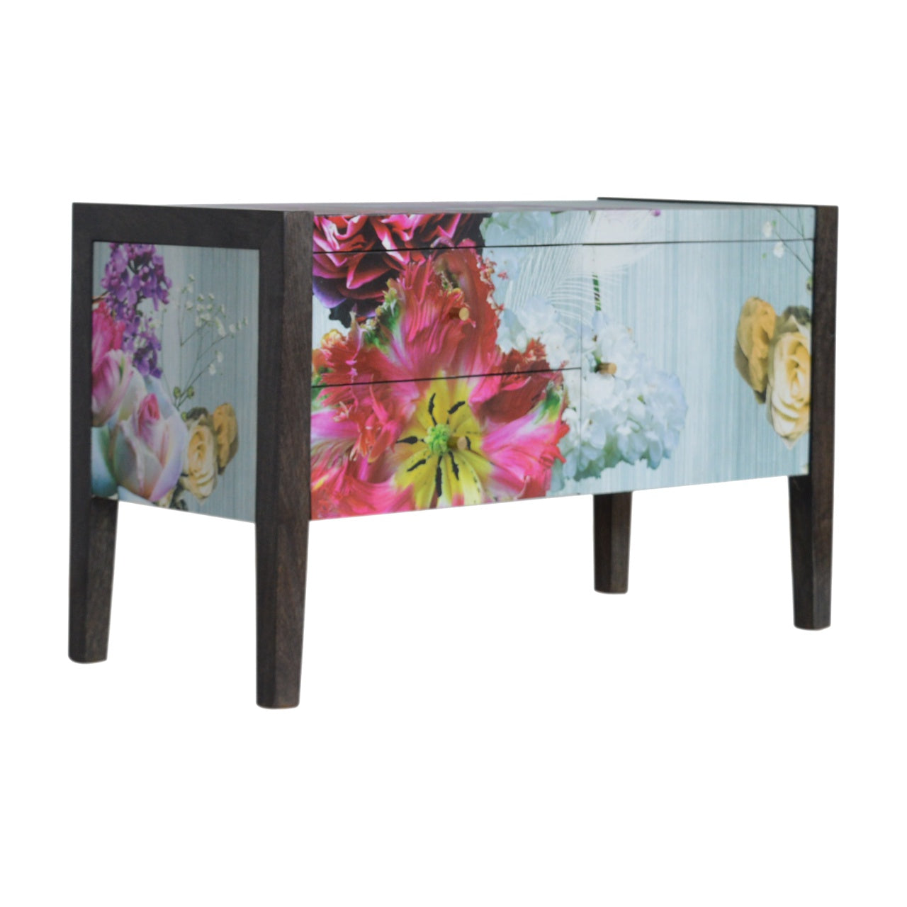 MONTAGE - Mango Wood Floral Media Unit