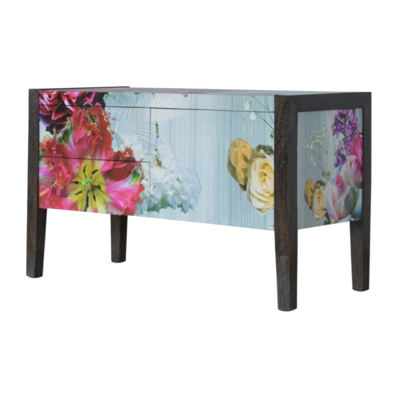MONTAGE - Mango Wood Floral Media Unit