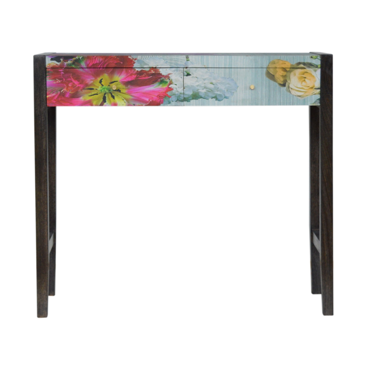 MONTAGE - Two Drawer Mango Wood Floral Console Table