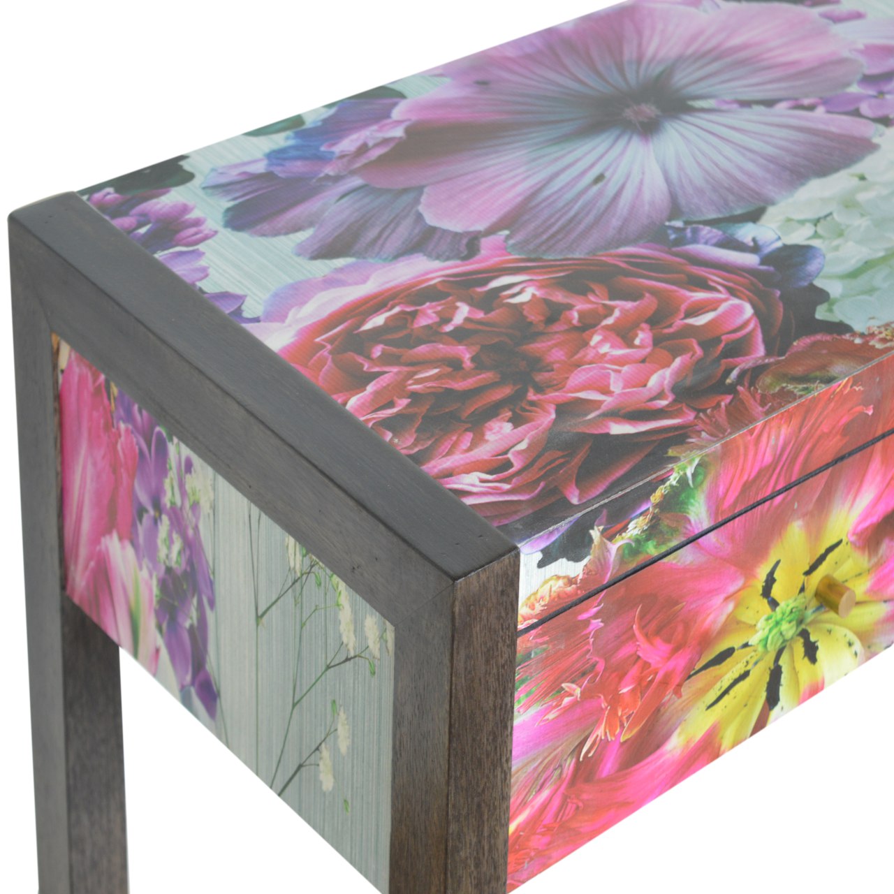 MONTAGE - Two Drawer Mango Wood Floral Console Table