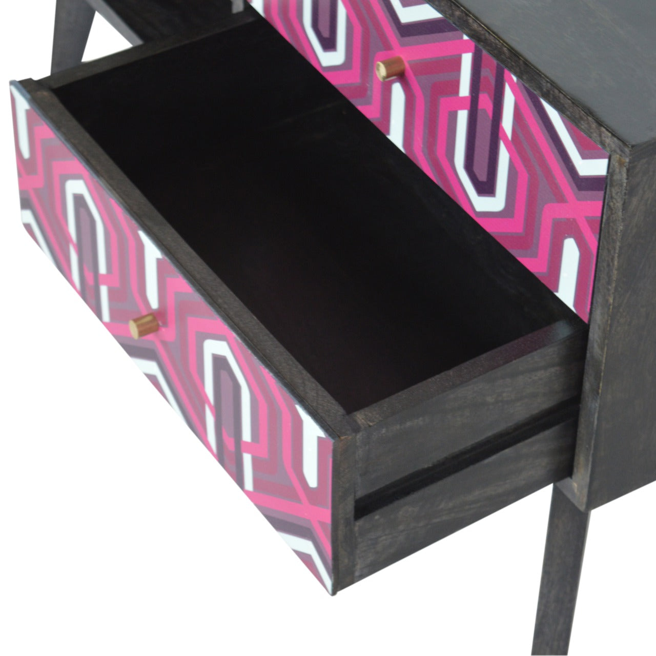 PINK AZTEC - Two Drawer Mango Wood Media Unit