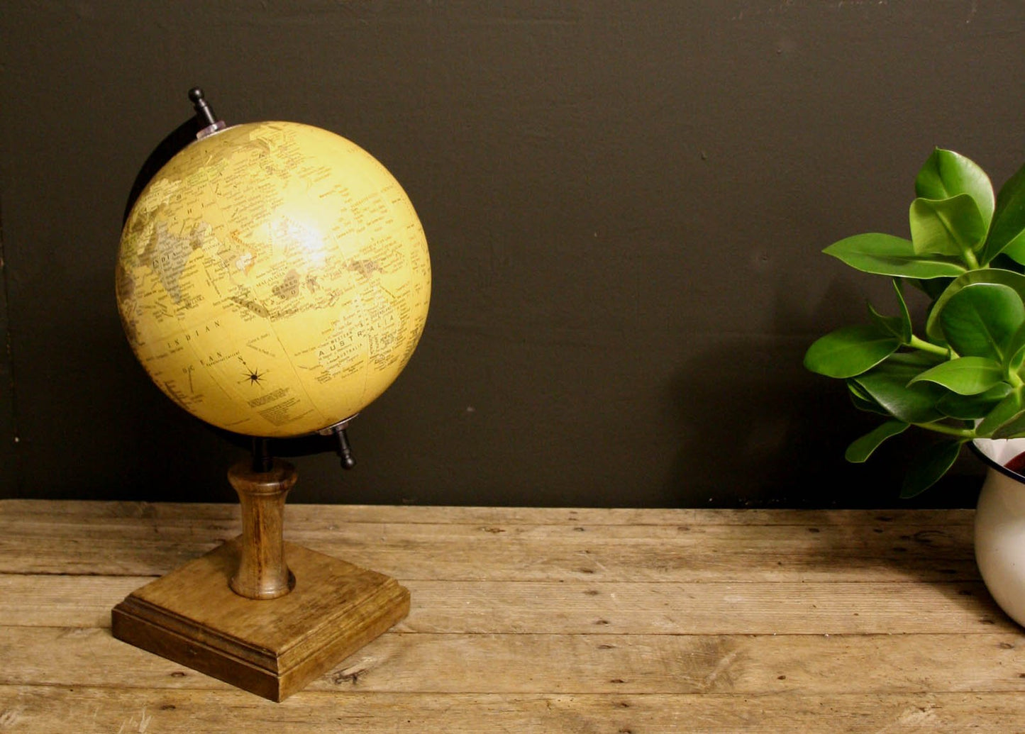 8 Inch Decorative Globe On Wooden Stand