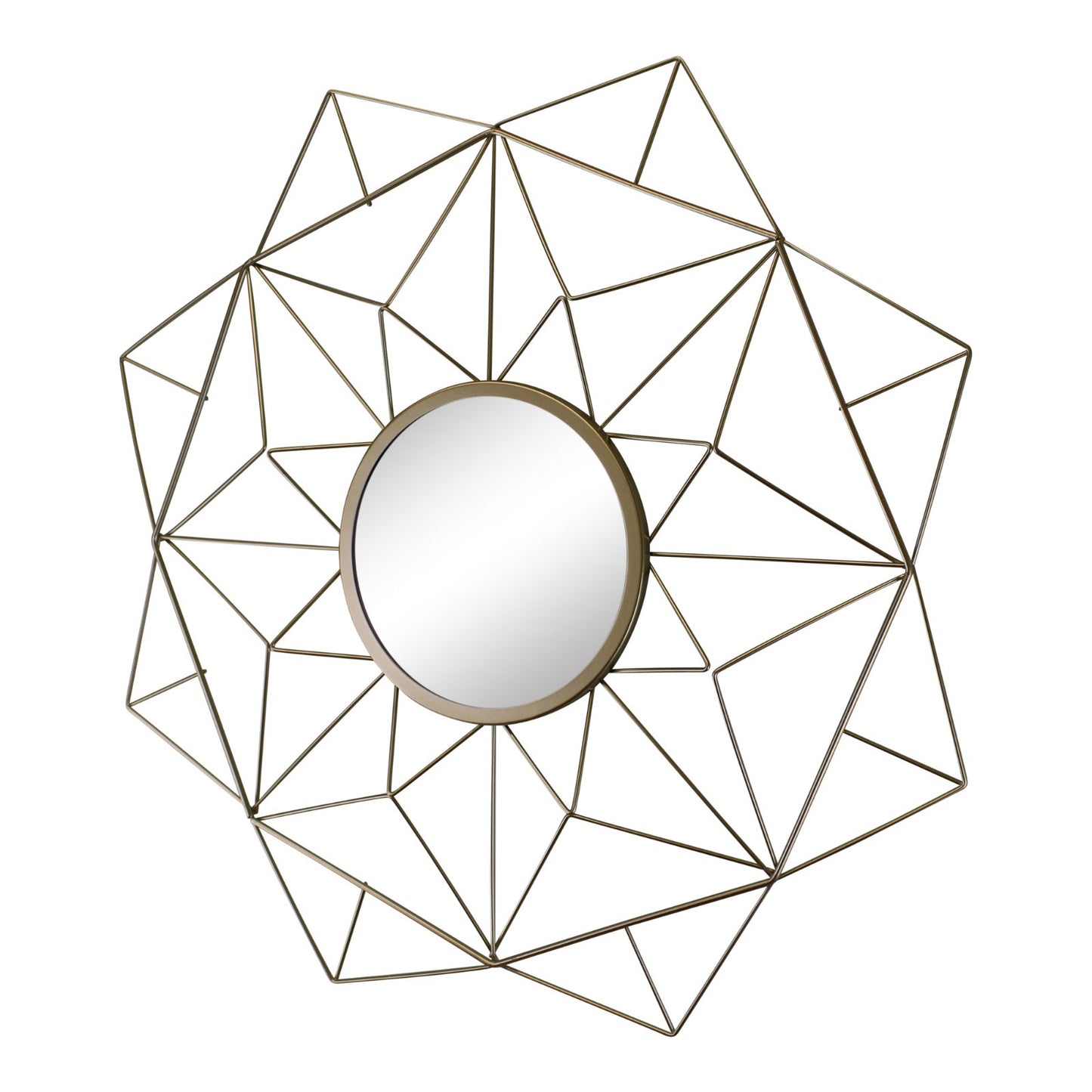 Gold Wire Geometric Design Mirror