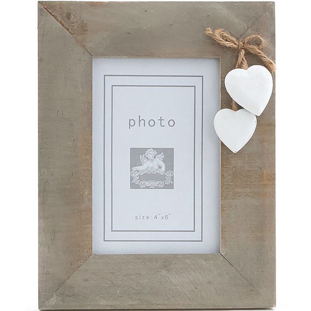 Single White Heart Photo Frame