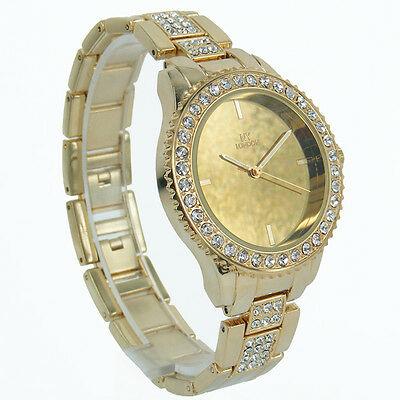 NY London Gold Jewel Bezel Strap Mirror Watch Pl-2082