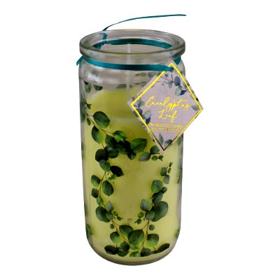 Eucalyptus Leaf Fragranced Candle In Glass Tube Jar