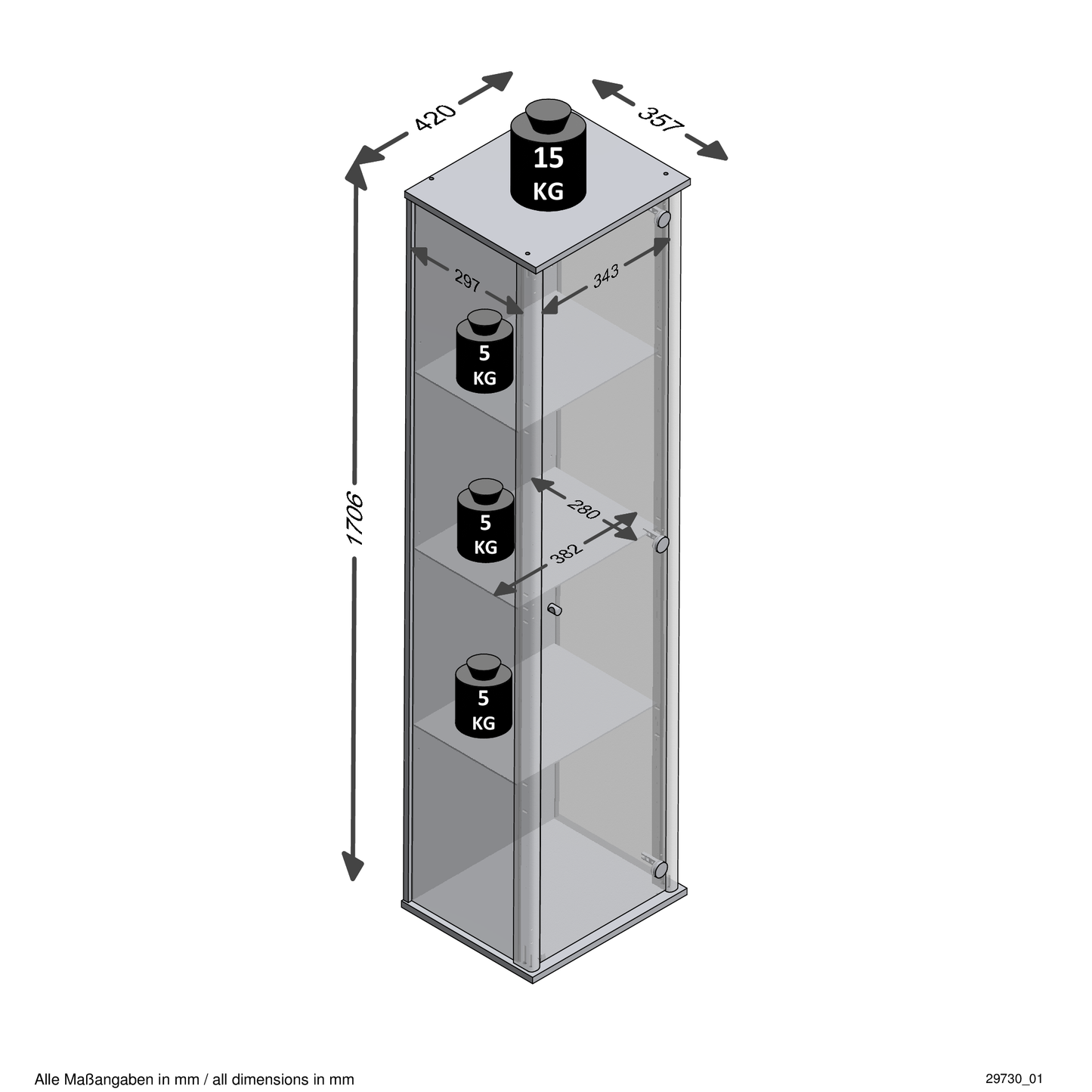 White Showcase Cabinet