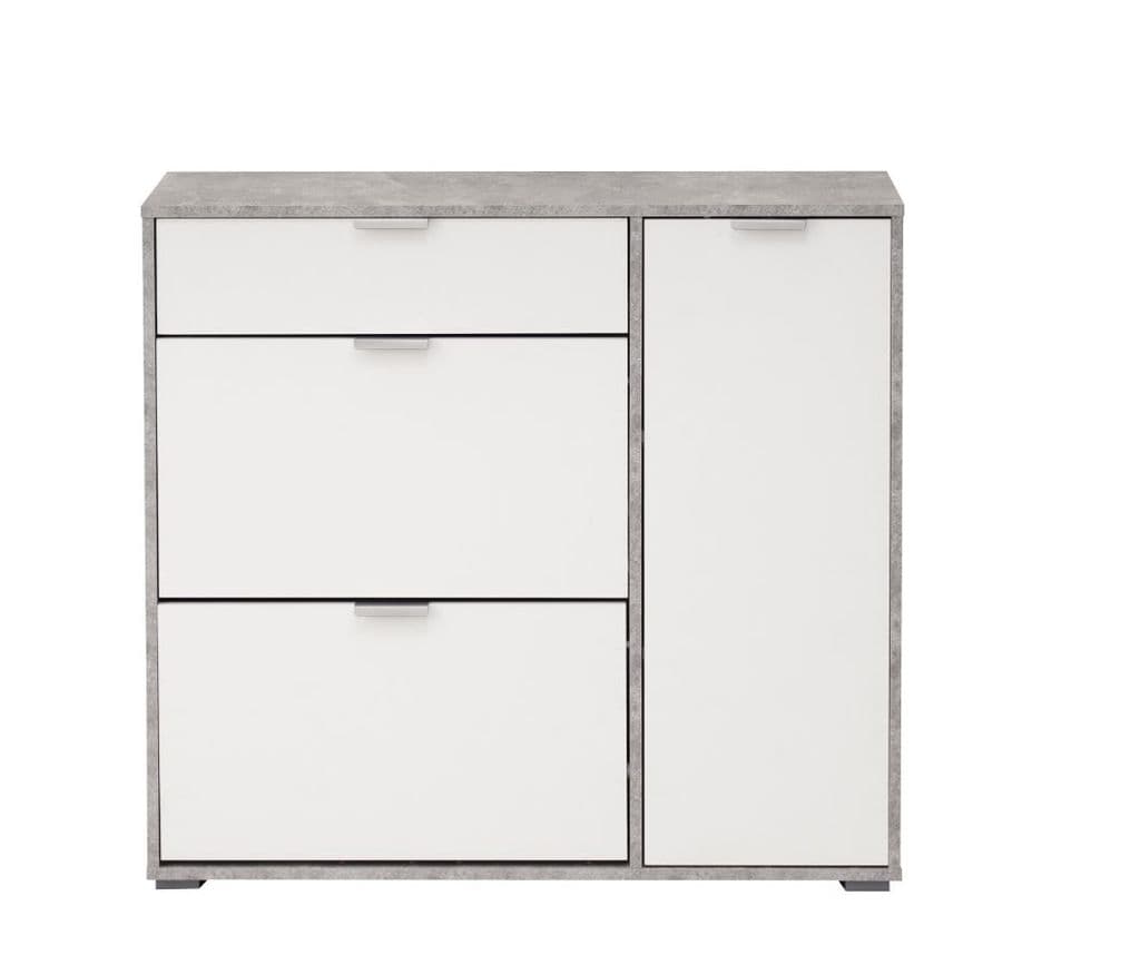 Grey and White Shoe Cabinet