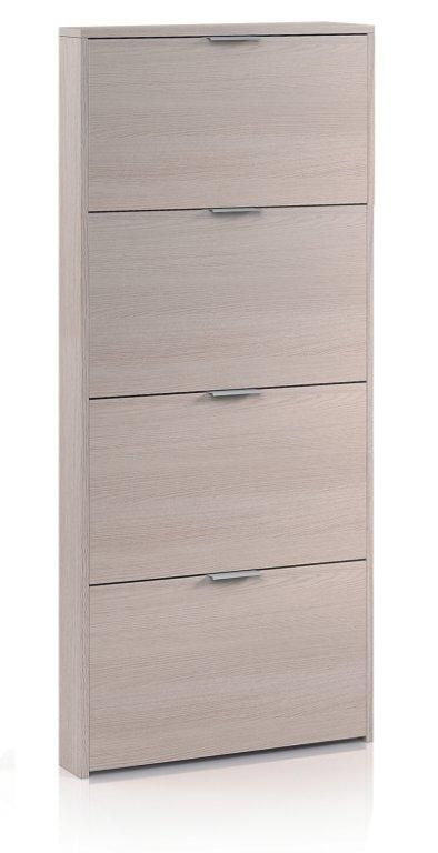 Light Oak Effect Four Drawer Shoe Cabinet