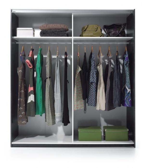 Sliding Door Wardrobe 150cm Gloss White