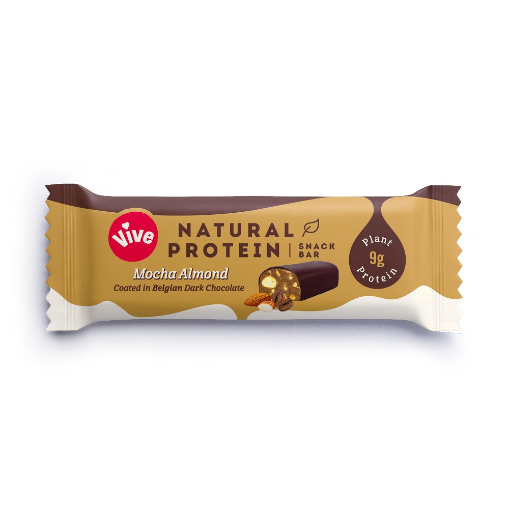 Vive Mocha Almond Natural Protein Snack Bar (12x49g)